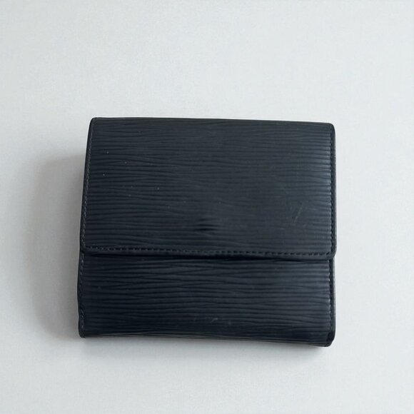 LOUIS VUITTON Black Epi Leather Snap Wallet - Picture 1 of 10